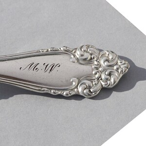 Key Chain Spoon Key Ring Vintage Silver Plate Silverware Monogram MW Monogrammed Keychain Handmade Key Fob, Purse Charm