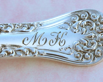 Key chain, Vintage Silverplate Spoon Keychain: Monogrammed 'MK' America Pattern Purse Charm, Keyring, Keyfob, Handmade Keychain, Vintage