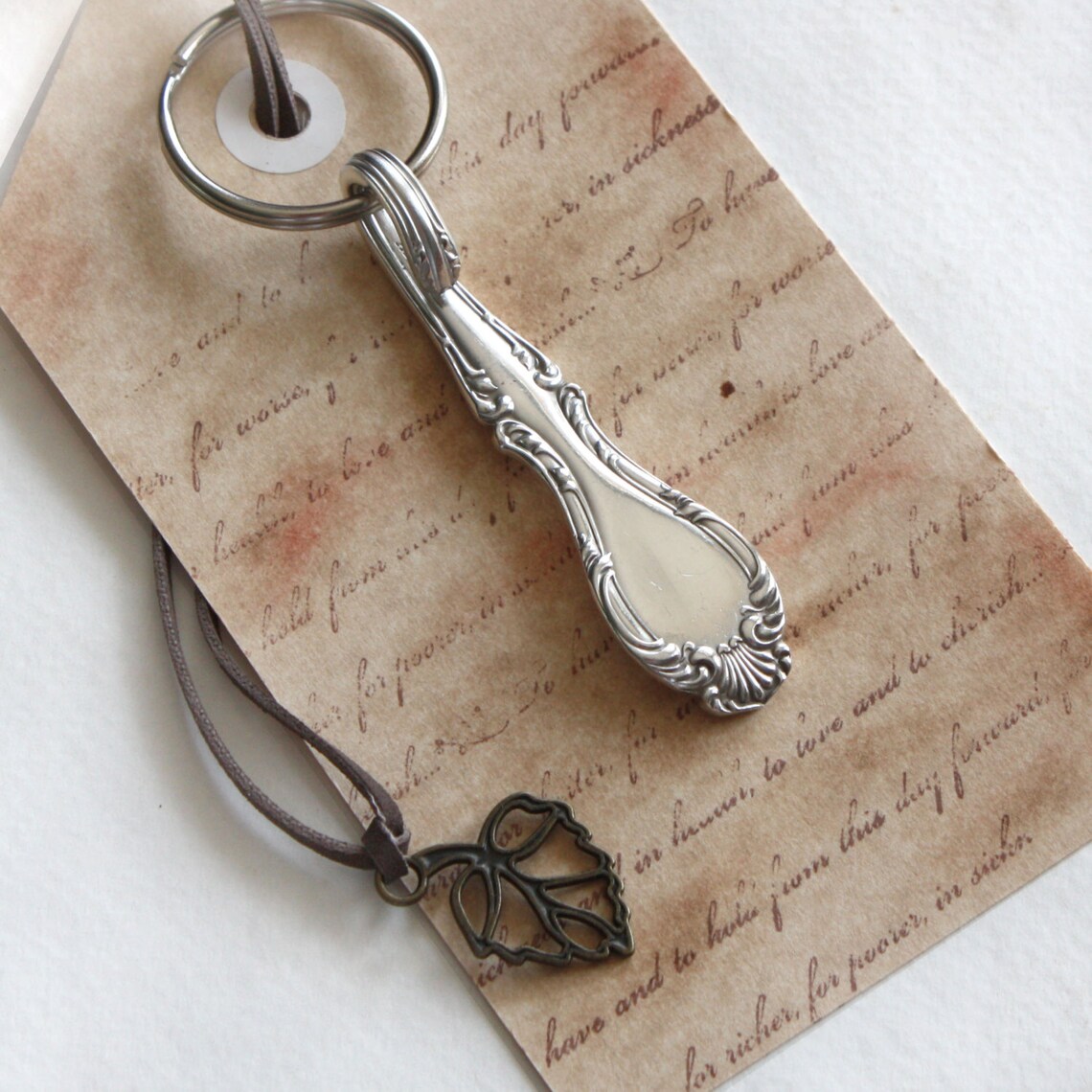 Spoon Keychain Vintage Silverware Key Ring P Monogram Joan Etsy