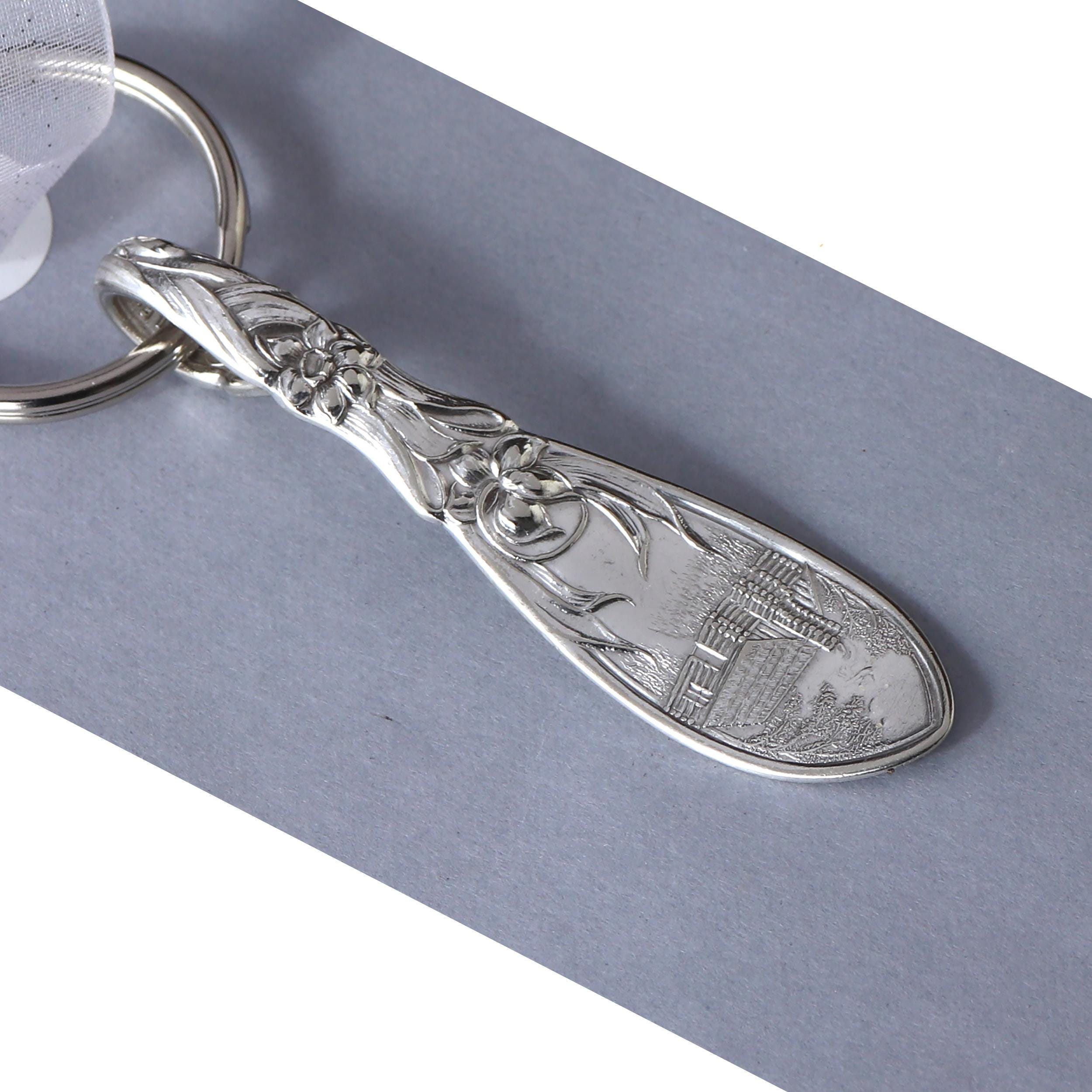 Cabin Key Chain Spoon Key Ring Spoon Key Chain Silver Plate Silverware ...