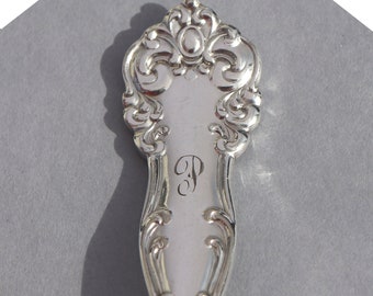 Spoon Keychain, Spoon Key Ring, Monogrammed Keychain, P Monogram, Spoon Key Chain, Vintage Spoon, Helena aka Erminie