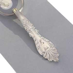 Spoon Key Chain Spoon Key Ring Vintage Silverware F Monogram Bridesmaid Gift Raphael Pattern image 2