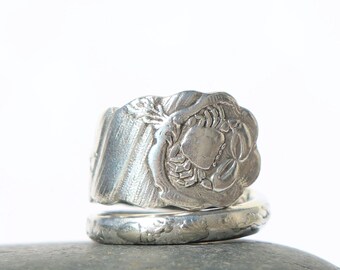 Vintage Spoon Spiral Ring Wrap Ring Crab Ring Snail Ring Statement Ring