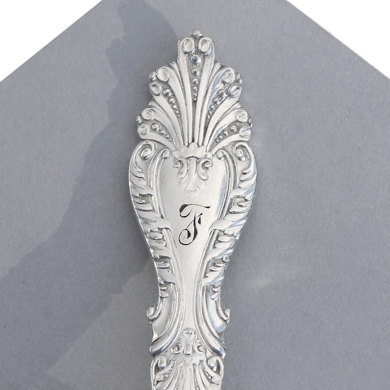 Spoon Key Chain Spoon Key Ring Vintage Silverware F Monogram Bridesmaid Gift Raphael Pattern image 1