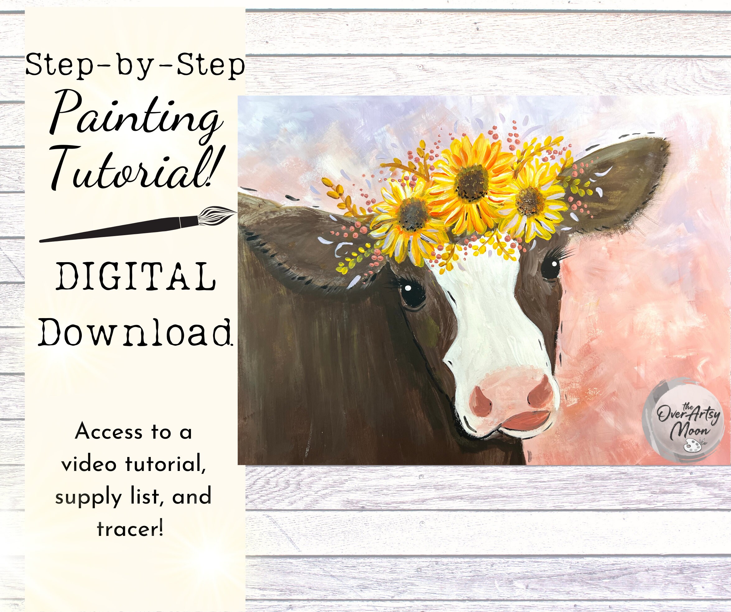 Moo-riel Cow Acrylic Painting Video Tutorial/ Instant - Etsy Moo-riel Cow Acrylic Painting Video Tutorial/ Instant - Etsy