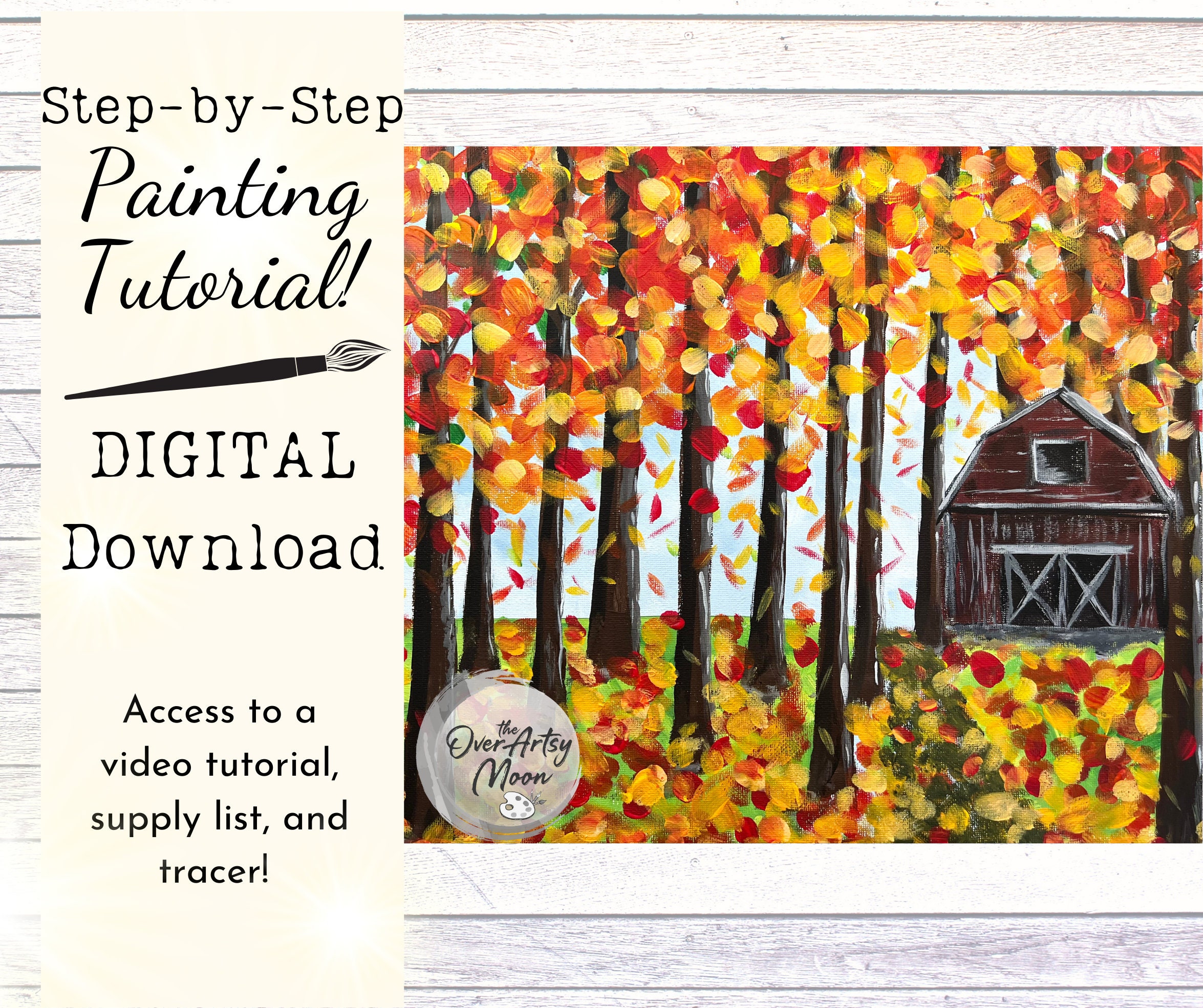 ACRYLIC PAINTING TUTORIAL  STEP by STEP HOW TO PAINT AN AUTUMN