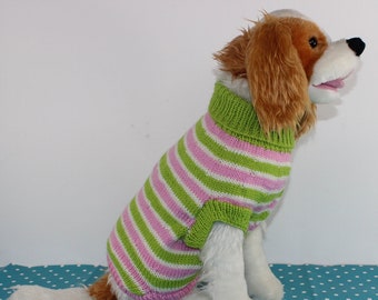 madmonkeyknits - Dog  Candy Stripe Dog Coat CIRCULAR knitting pattern pdf download - Instant Digital File pdf knitting pattern