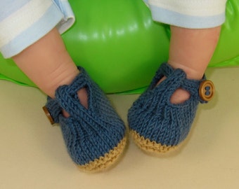 knitting pattern digital pdf download - Baby T Bar Sandals  pdf download knitting pattern