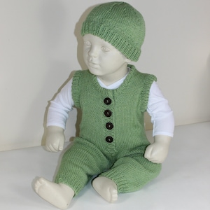 Baby Dungarees and Beanie Hat knitting pattern instant digital file pdf download knitting pattern image 4
