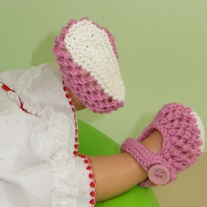 madmonkeyknits Baby Easy Lace Stitch Sandals Booties Bootees pdf download knitting pattern Instant Digital File pdf knitting pattern image 1