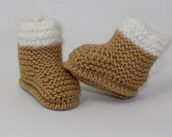 Instant Digital File pdf download Knitting pattern-  Chunky Baby Fur Top Booties pdf download knitting pattern