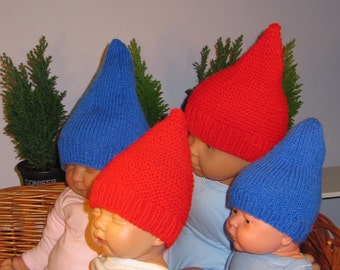 Instant Digital File pdf download madmonkeyknits Baby Gnome Hats -2 designs in 1 pattern -pdf knitting pattern