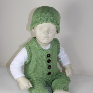 Baby Dungarees and Beanie Hat knitting pattern instant digital file pdf download knitting pattern image 2