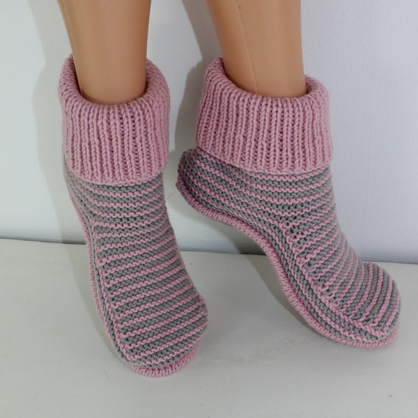 Modèle de tricot de bottes à rayures pour adultes par madmonkeyknits - Fichier numérique instantané pdf télécharger le modèle de tricot