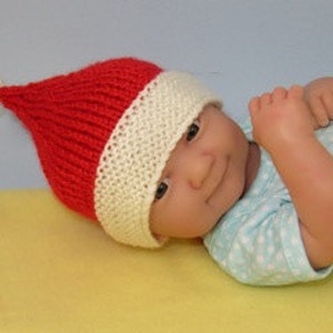 Instant Digital File Just For Preemies Premature Baby Santa Beanie and Booties Set PDF Download knitting pattern pdf image 1