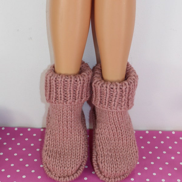 madmonkeyknits knitting pattern Simple Super Chunky Slippers immediate pdf download