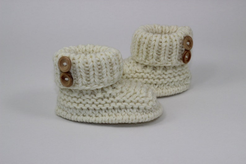 Instant Digital File PDF Download Baby Chunky 2 Button Booties knitting pattern image 1