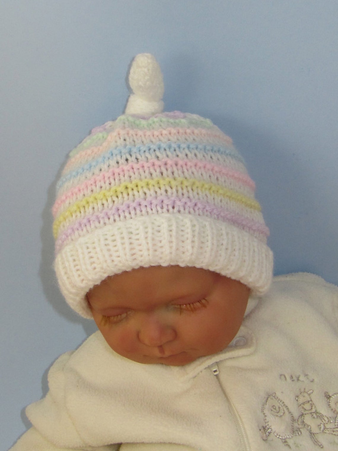 Digital File Pdf Download Knitting Pattern Baby Candy Stripe Etsy