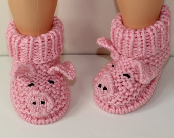 Instant Digital File pdf download knitting pattern Toddler Piggy Boots knitting pattern