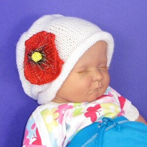 Instant Digital File PDF Download Knitting Pattern-not the hat Baby Poppy Flower Slouch Knitting Pattern image 3