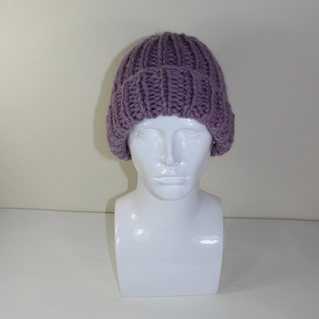 Instant Digital File Pdf Download Super Chunky Rib Beanie Hat Knitting ...