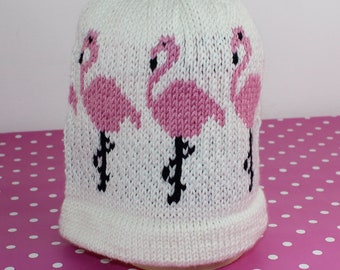 madmonkeyknits - Flamingo Ski Beanie Circular knitting pattern pdf download - Instant Digital File pdf knitting pattern