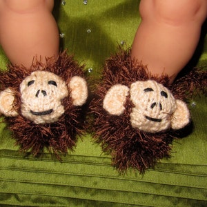 Digital File pdf download knitting pattern madmonkeyknits Baby Monkey Boots Animal Booties Bootees pdf download knitting pattern image 3