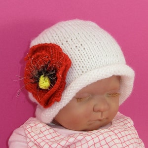 Instant Digital File PDF Download Knitting Pattern-not the hat Baby Poppy Flower Slouch Knitting Pattern image 1