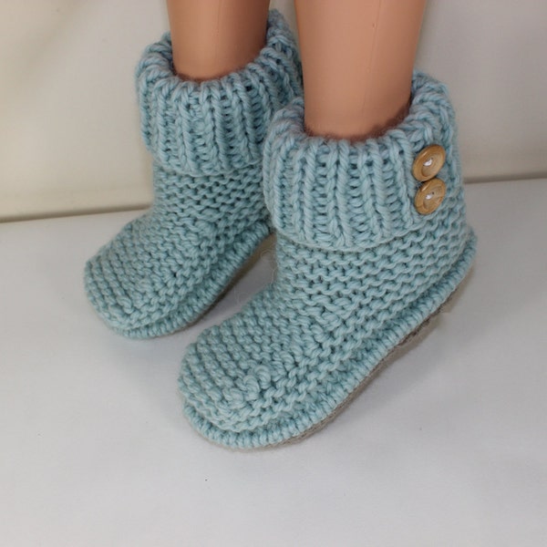 Instant Digital pdf download knitting pattern-2 Button Super Chunky Slipper Boots pdf download knitting pattern by MADMONKEYKNITS