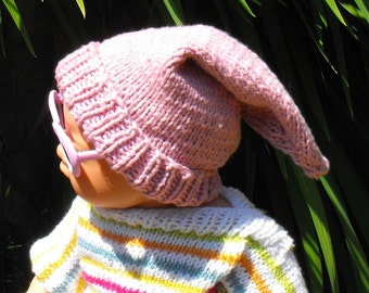 Digital file pdf download knitting pattern only- Baby Pixie Hat pdf download knitting pattern