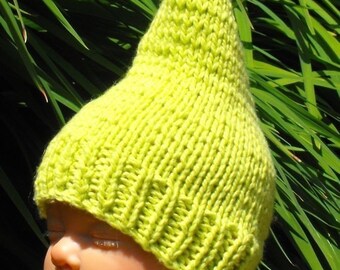 Instant Digital File PDF Download Baby Garden Gnome Pixie Hat pdf download knitting pattern