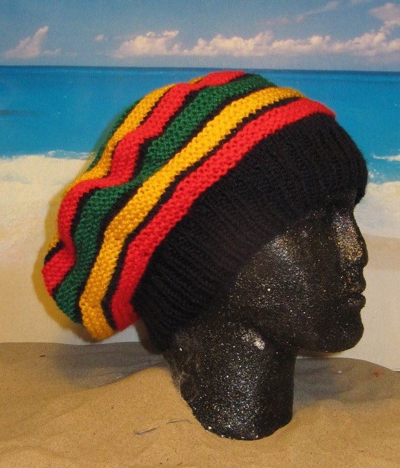 Digital File PDF Knitting Pattern Only madmonkeyknits Jamaican Tam Rasta Hat pdf knitting pattern image 5