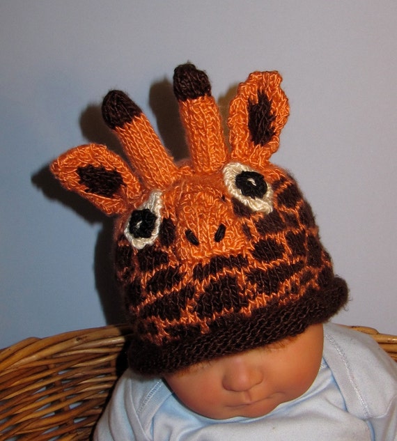ENGLISH ONLY Digital File Pdf Download Knitting Pattern Baby Giraffe Hat Animal Roll Brim Knitting Pattern Pdf Download Etsy UK