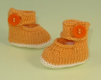 Digital pdf download knitting pattern - Baby Simple Ankle Strap Sandals Booties (Bootees) pdf download knitting pattern