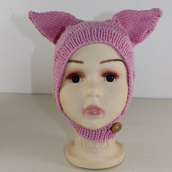 madmonkeyknits -Baby and Toddler Piggy Ears Hat  knitting pattern pdf download - Instant Digital File pdf knitting pattern