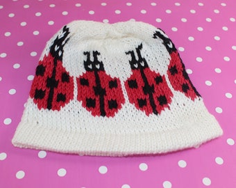 madmonkeyknits - Ladybird (Ladybug) Ski Beanie Circular knitting pattern pdf download - Instant Digital File pdf knitting pattern