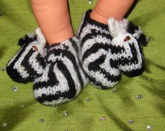 Instant Digital File pdf download knitting pattern madmonkeyknits Baby Zebra Boots Booties pdf download knitting pattern