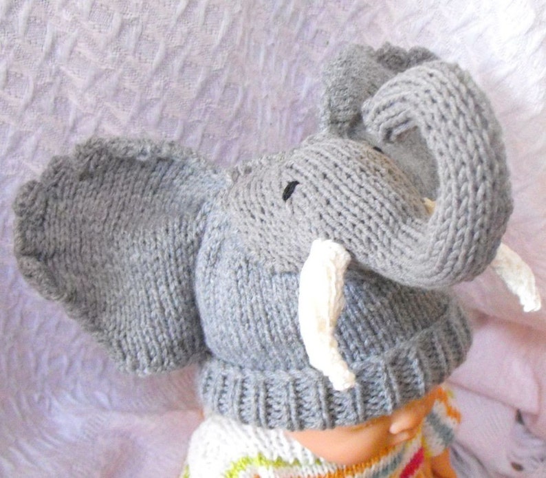 digitale pdf Datei Strickanleitung madmonkeyknits Baby Big Ears Elefanten Beanie Mütze pdf download Strickanleitung Bild 3