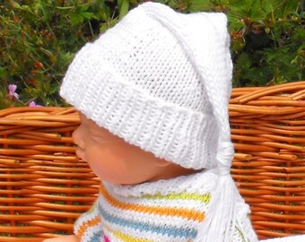 knitting pattern digital pdf download - Baby Wee Willie Winkie Hat pdf knitting pattern  - madmonkeyknits