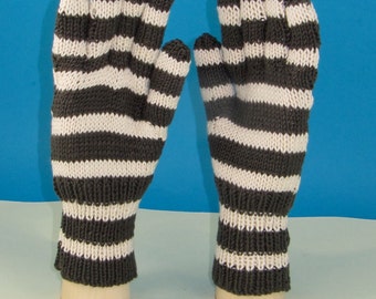 Instant Digital File PDF Download Knitting pattern -  Easy Stripe gloves pdf download knitting pattern