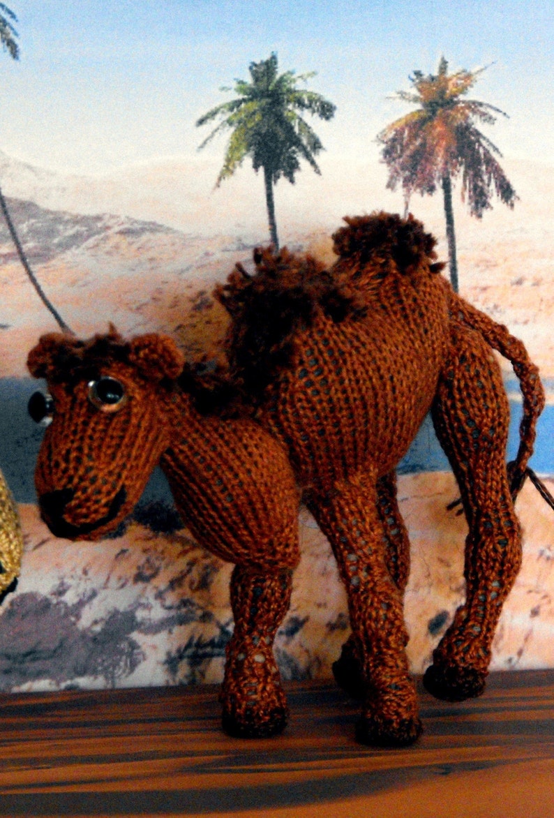 Instant Digital File pdf download knitting pattern Cameron Camel toy animal pdf download knitting pattern. image 1