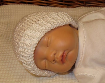 Knitting pattern digital pdf download - Preemie Baby and Tiny Baby Beanie Hat pdf download knitting pattern