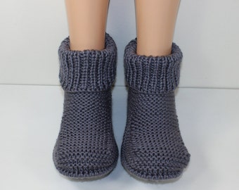 Instant Digital File pdf download Fred's Boots Mens Slippers knitting pattern by madmonkeyknits