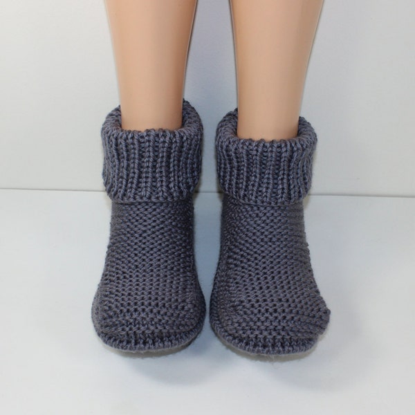 Instant Digital File pdf download Fred's Boots Mens Slippers knitting pattern by madmonkeyknits