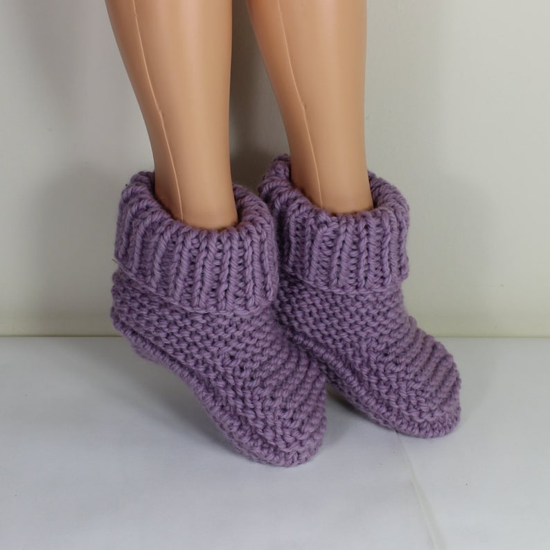 Instant Digital File pdf download Knitting pattern Rib Cuff Super Chunky Slipper Boots pdf download knitting pattern image 4