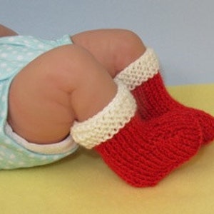 Instant Digital File Just For Preemies Premature Baby Santa Beanie and Booties Set PDF Download knitting pattern pdf image 2