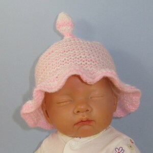 Knitting Pattern Digital pdf download Baby Simple Stripe Sunhat knitting pattern image 5