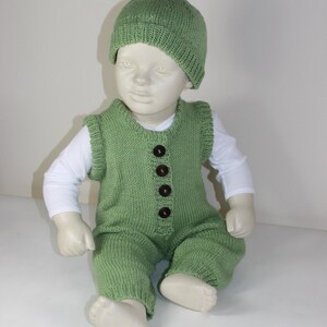 Baby Dungarees and Beanie Hat knitting pattern instant digital file pdf download knitting pattern image 1