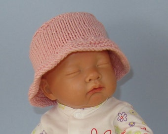 Instant Digital File knitting pattern - Baby & Child Simple Bucket Hat download knitting pattern.