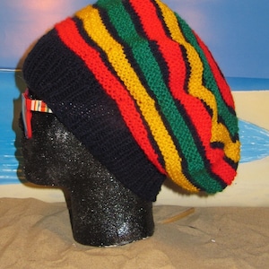 Digital File PDF Knitting Pattern Only madmonkeyknits Jamaican Tam Rasta Hat pdf knitting pattern image 1